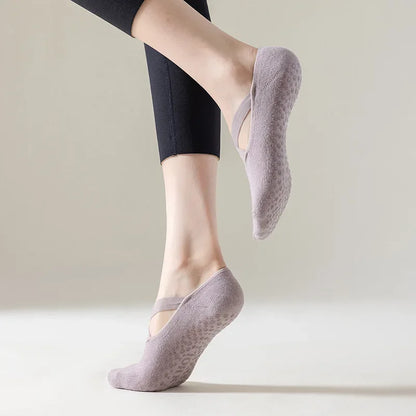 Pilates Socks with Straps - Medium Anti-Slip Socks