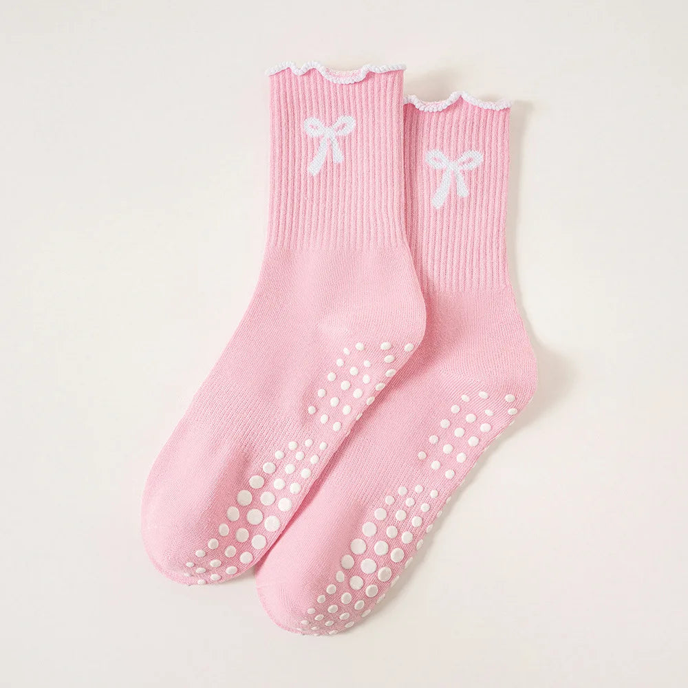  Bow Design Pilates Grip Socks