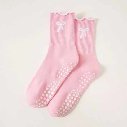  Bow Design Pilates Grip Socks
