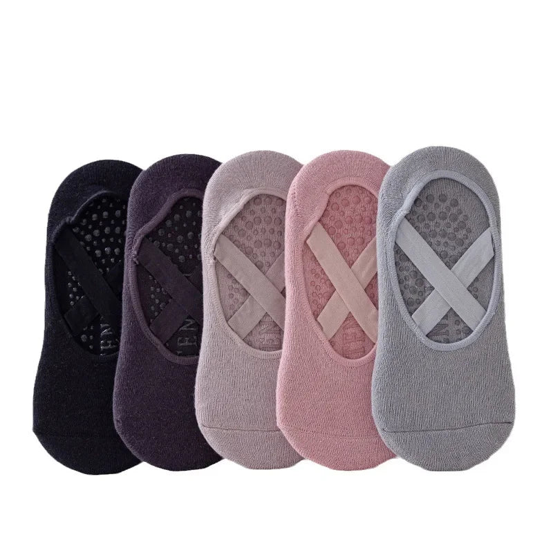 Pilates Socks with Straps - Medium Anti-Slip Socks