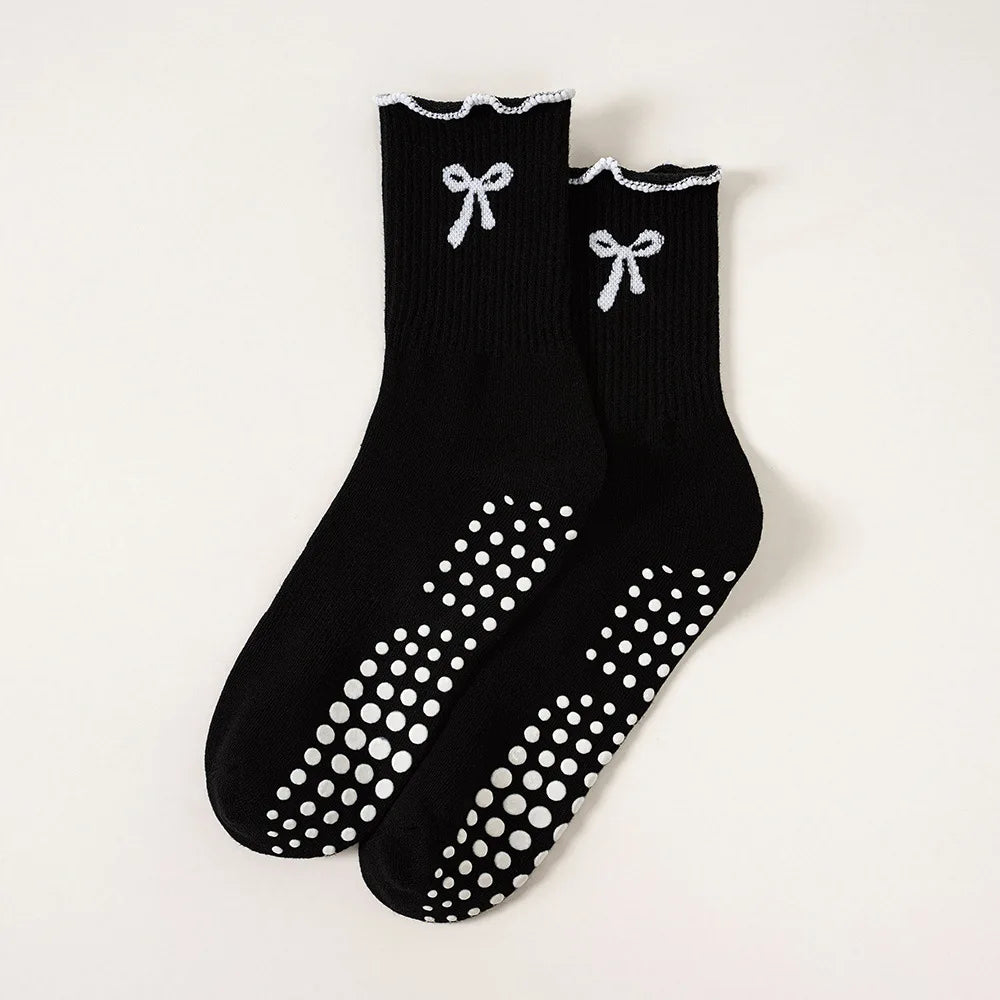  Bow Design Pilates Grip Socks
