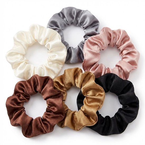 Satin Scrunchies | Set of 6