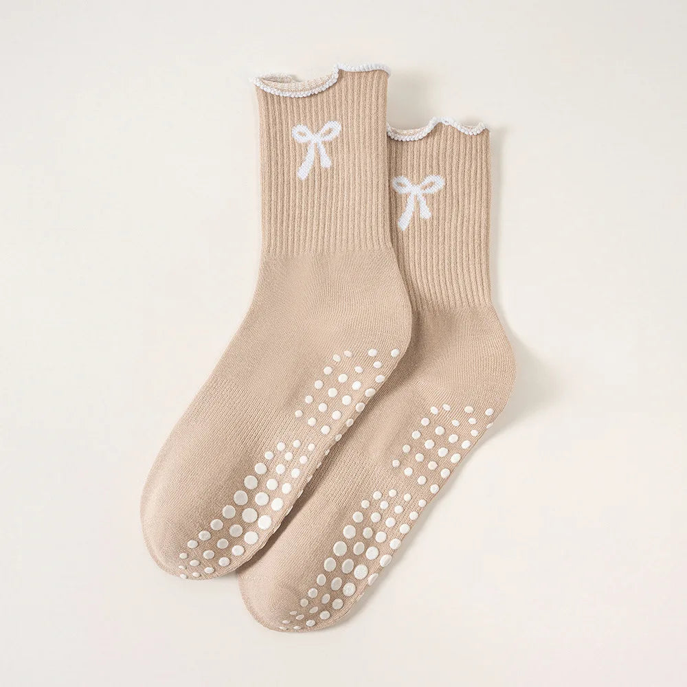  Bow Design Pilates Grip Socks