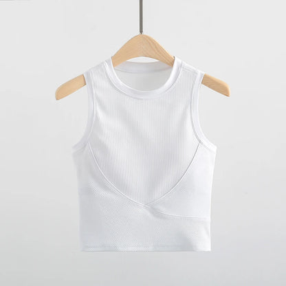 Racerback Crop Top with Built in Bra