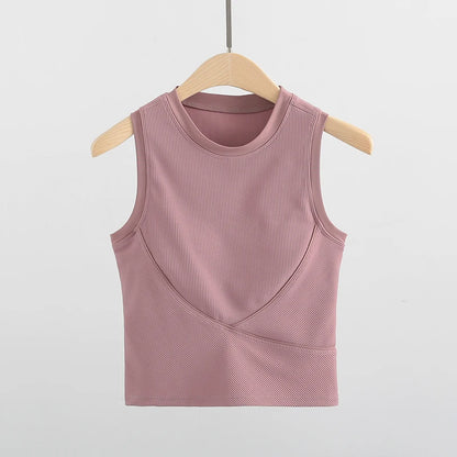 Racerback Crop Top with Built in Bra
