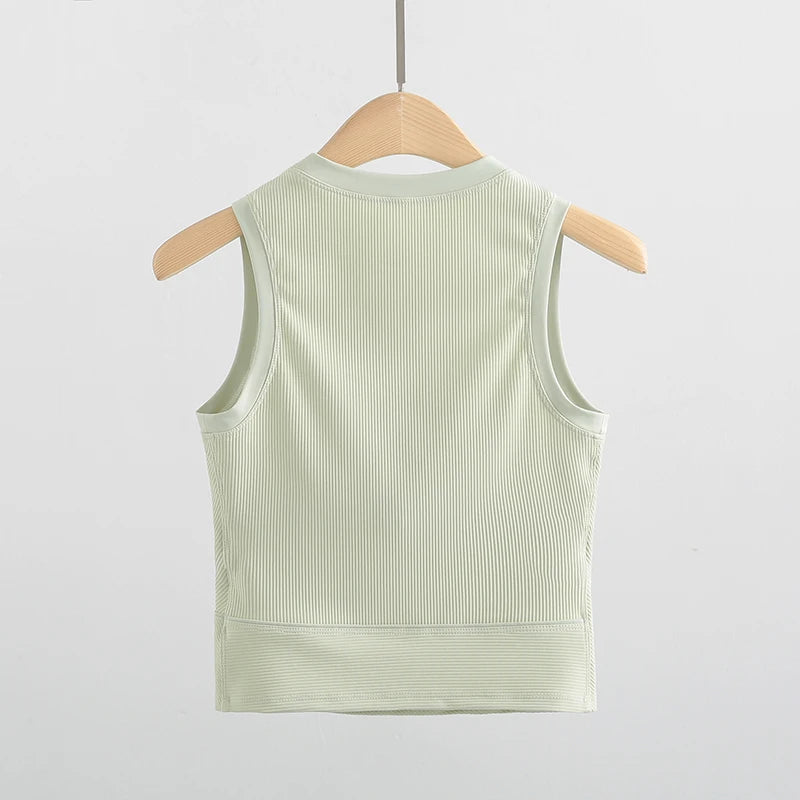 Racerback Crop Top with Built in Bra
