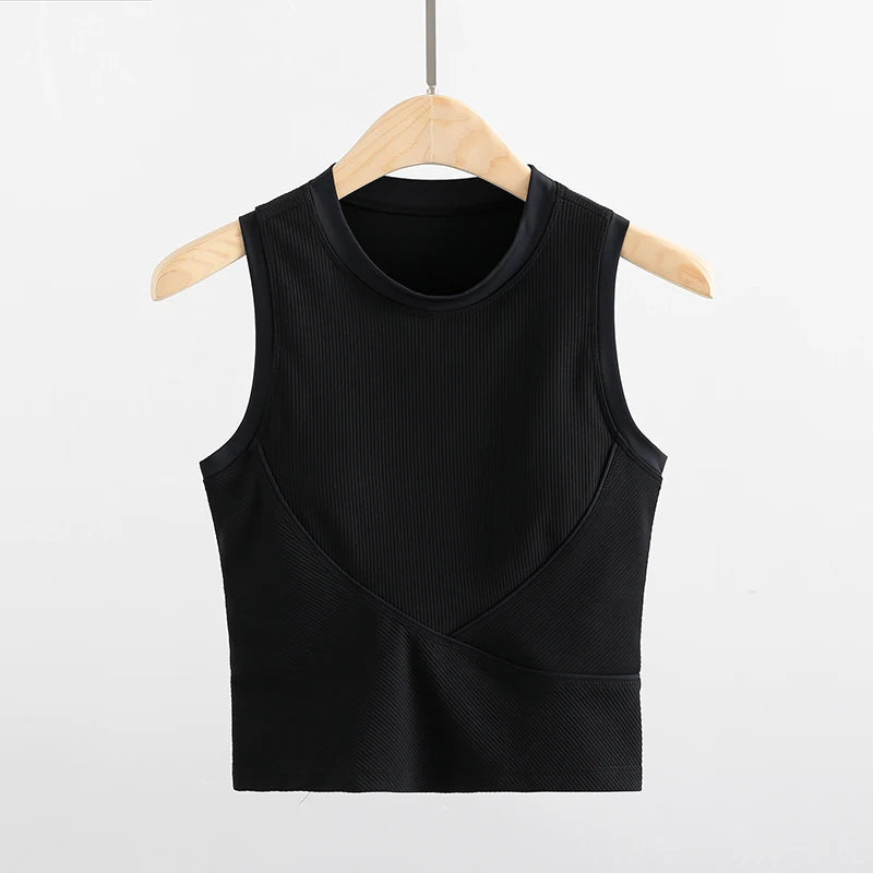 Racerback Crop Top with Built in Bra