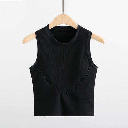Racerback Crop Top with Built in Bra