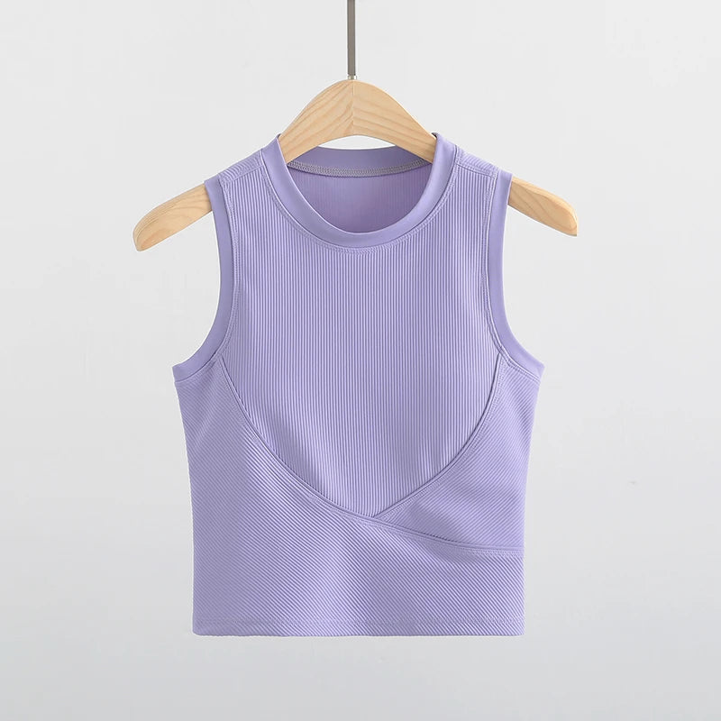 Racerback Crop Top with Built in Bra