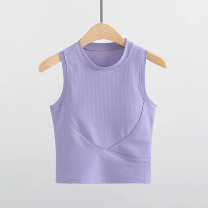 Racerback Crop Top with Built in Bra