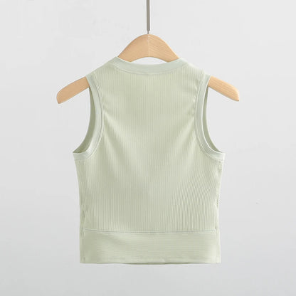 Racerback Crop Top with Built in Bra