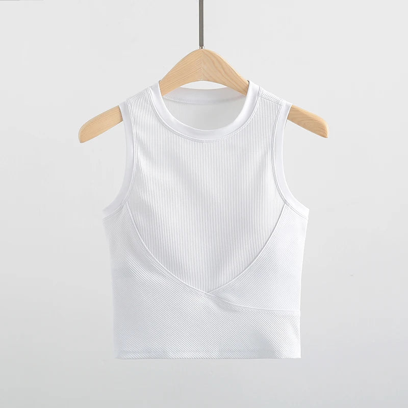 Racerback Crop Top with Built in Bra
