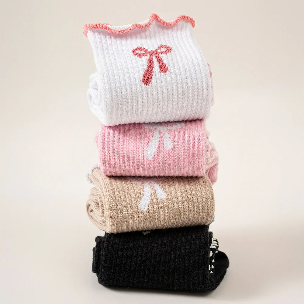  Bow Design Pilates Grip Socks